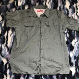 Wrangler Short Sleeve Button down Green